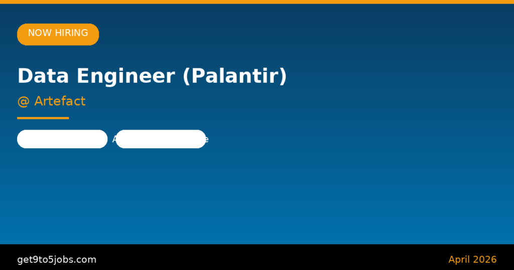 Data Engineer (Palantir) at Artefact – Dubai | April 2026