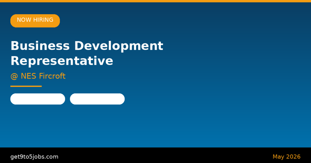 Business Development Representative at NES Fircroft – Dubai | May 2026