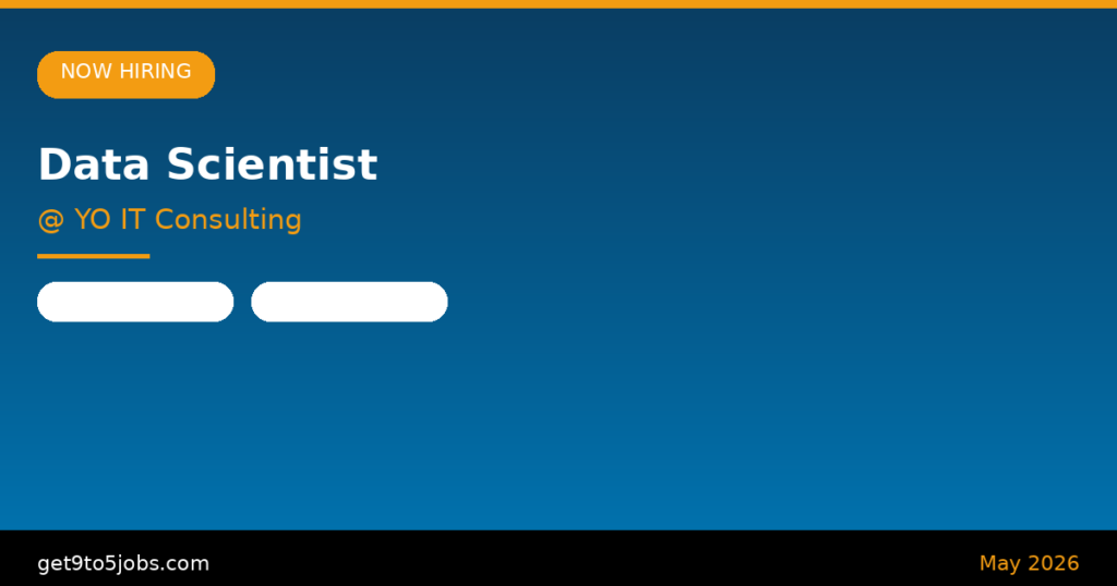 Data Scientist at YO IT Consulting – Dubai | May 2026