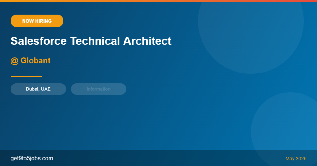 Salesforce Technical Architect at Globant – Dubai | May 2026