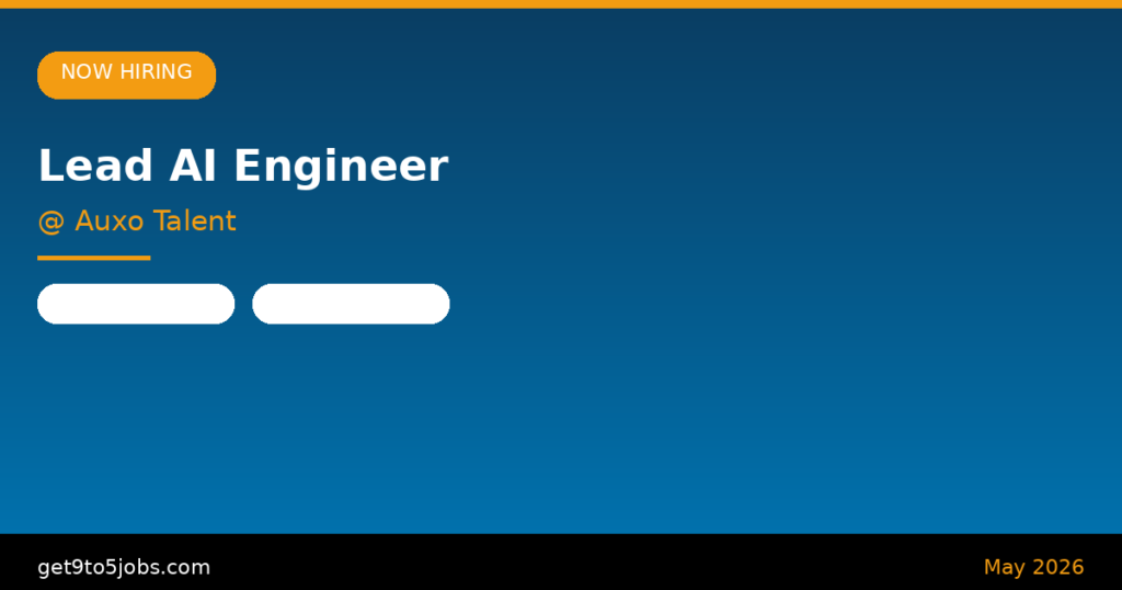 Lead AI Engineer at Auxo Talent – Dubai | May 2026