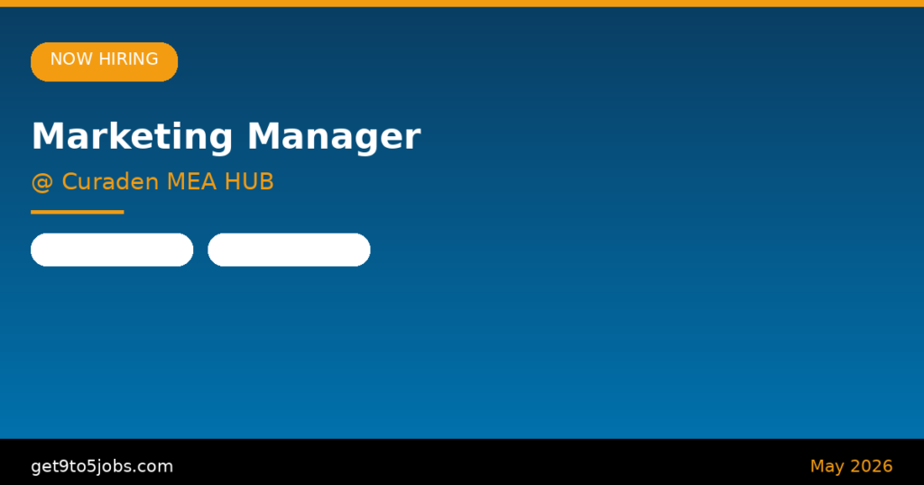 Marketing Manager at Curaden MEA HUB – Dubai | May 2026