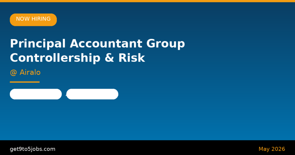 Principal Accountant Group Controllership at Airalo – Dubai | May 2026