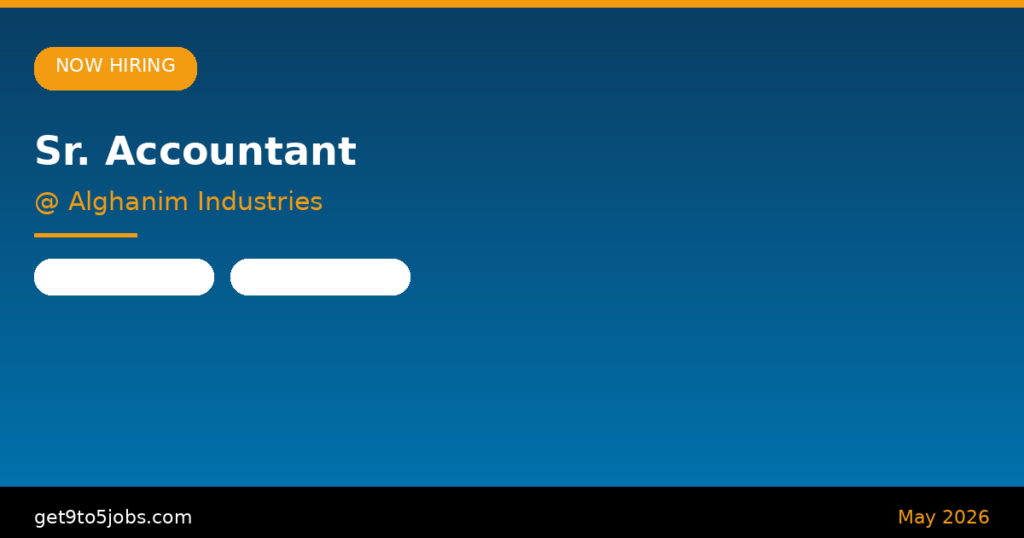 Sr. Accountant at Alghanim Industries – Dubai | May 2026