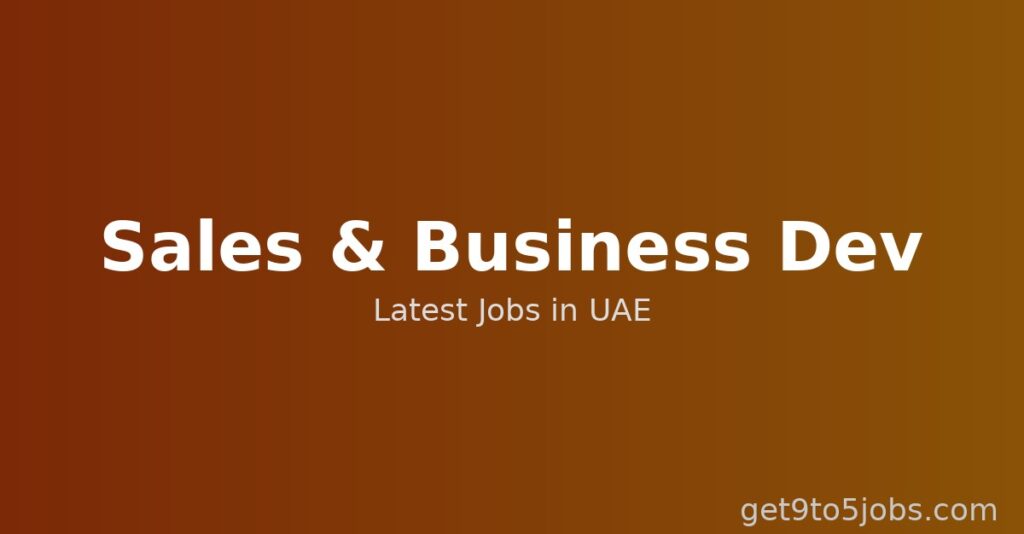 Business Development Manager at Carter Murray | Sales Jobs Dubai | June 2026
